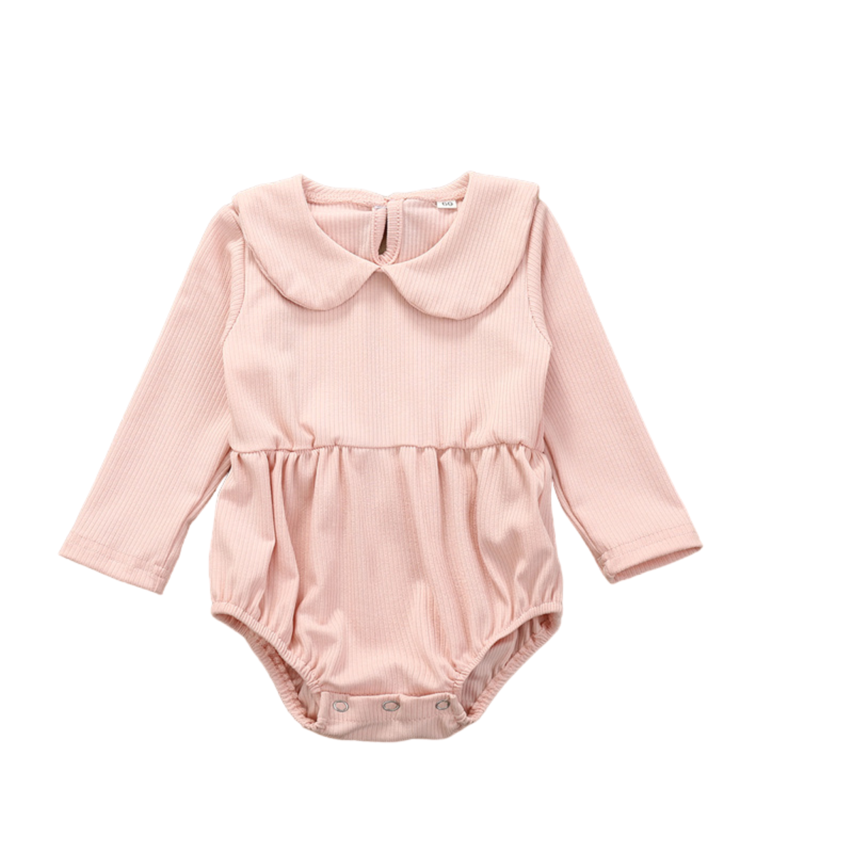 Solid Color Long-Sleeved Lotus Leaf Collar Triangle Baby Romper - Afro Fashion Hive