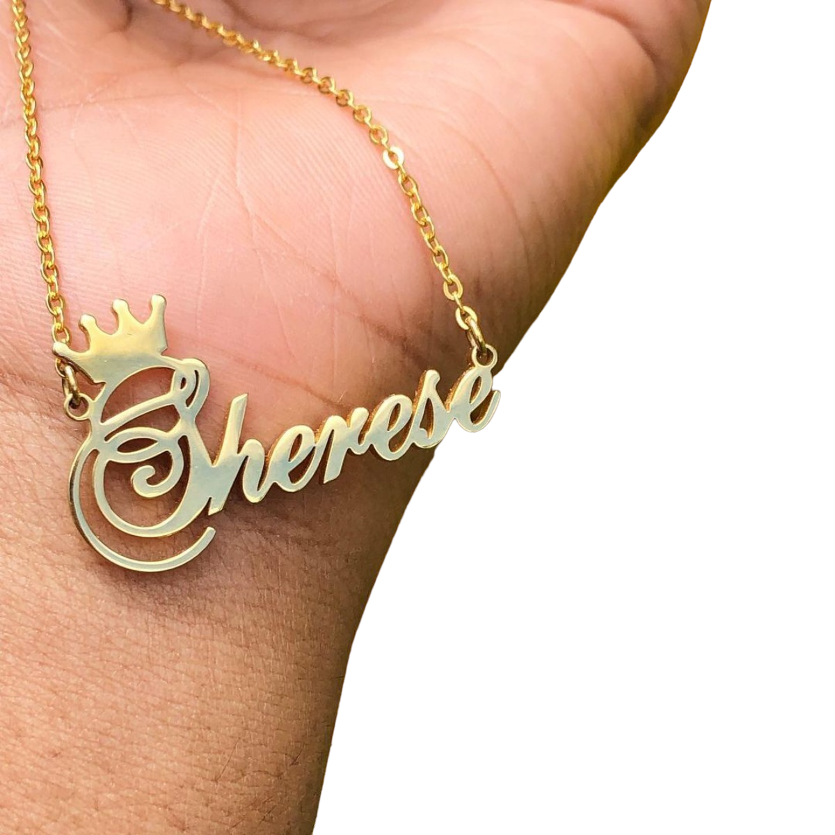 Stainless Steel Custom Name Necklace For Women With Crown - Afro Fashion Hive