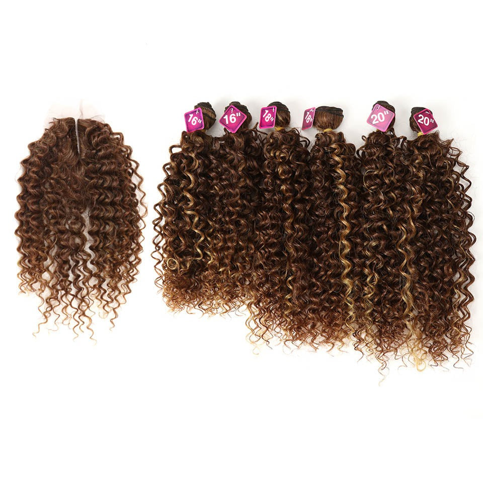 Afro Kinky Curly Bundles With Closure Noble Synthetic Hair Weave - Afro Fashion Hive