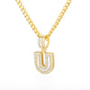 Cubic Zirconia Letters Pendant Iced Out Rock Candy Style Initial Charms Necklace - Afro Fashion Hive