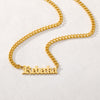 Stainless Steel Punk Curb Chain Name Old English Letter Necklaces For Women - Afro Fashion Hive