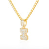 Cubic Zirconia Letters Pendant Iced Out Rock Candy Style Initial Charms Necklace - Afro Fashion Hive