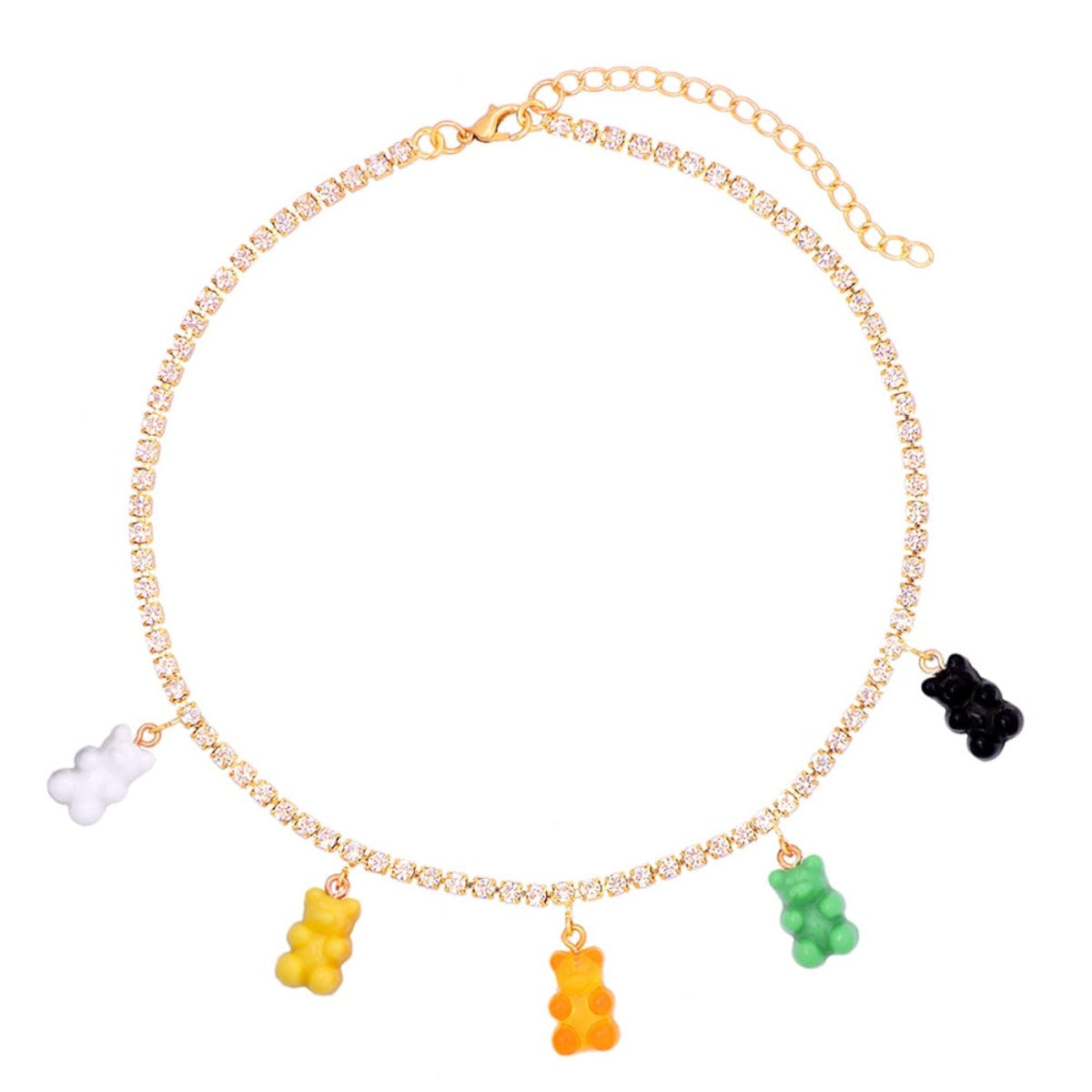 Multicolor Gummy Bear Luxury Crystal Butterfly Pendant Necklace For Women - Afro Fashion Hive