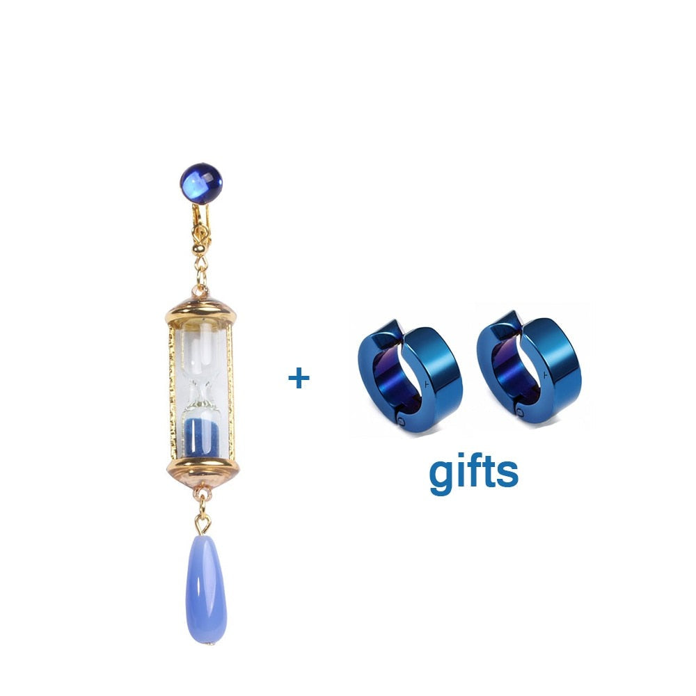 Anti-Allergic Anime The Case Study Of Vanitas Vanitas Blue Hourglass Drop Earrings - Afro Fashion Hive