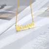 Gold Color Stainless Steel Old English Zodiac Sign Necklaces For Women Men - Afro Fashion Hive