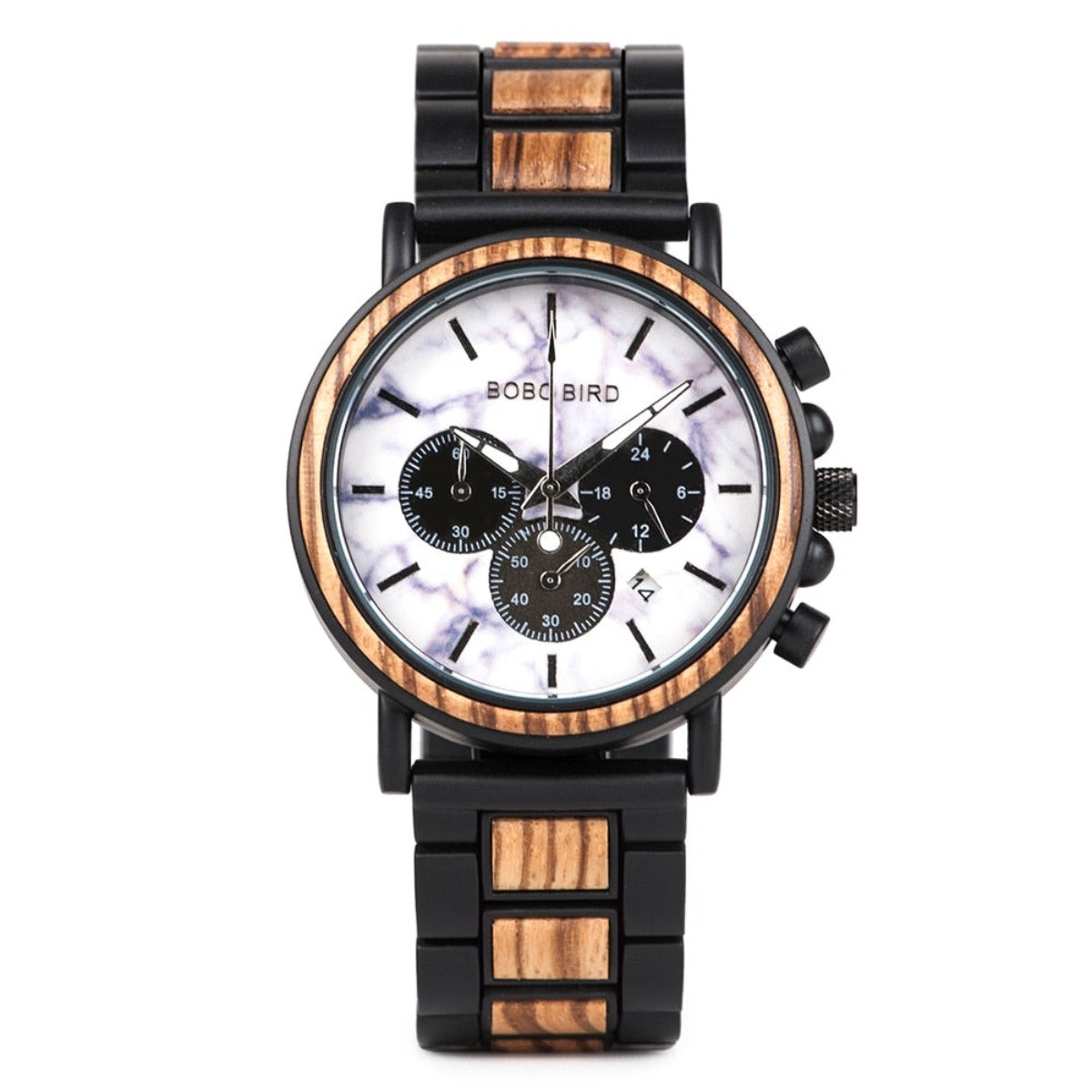 Men'S Wooden Luxury Stylish Chronograph Waterproof Military Watch - Afro Fashion Hive