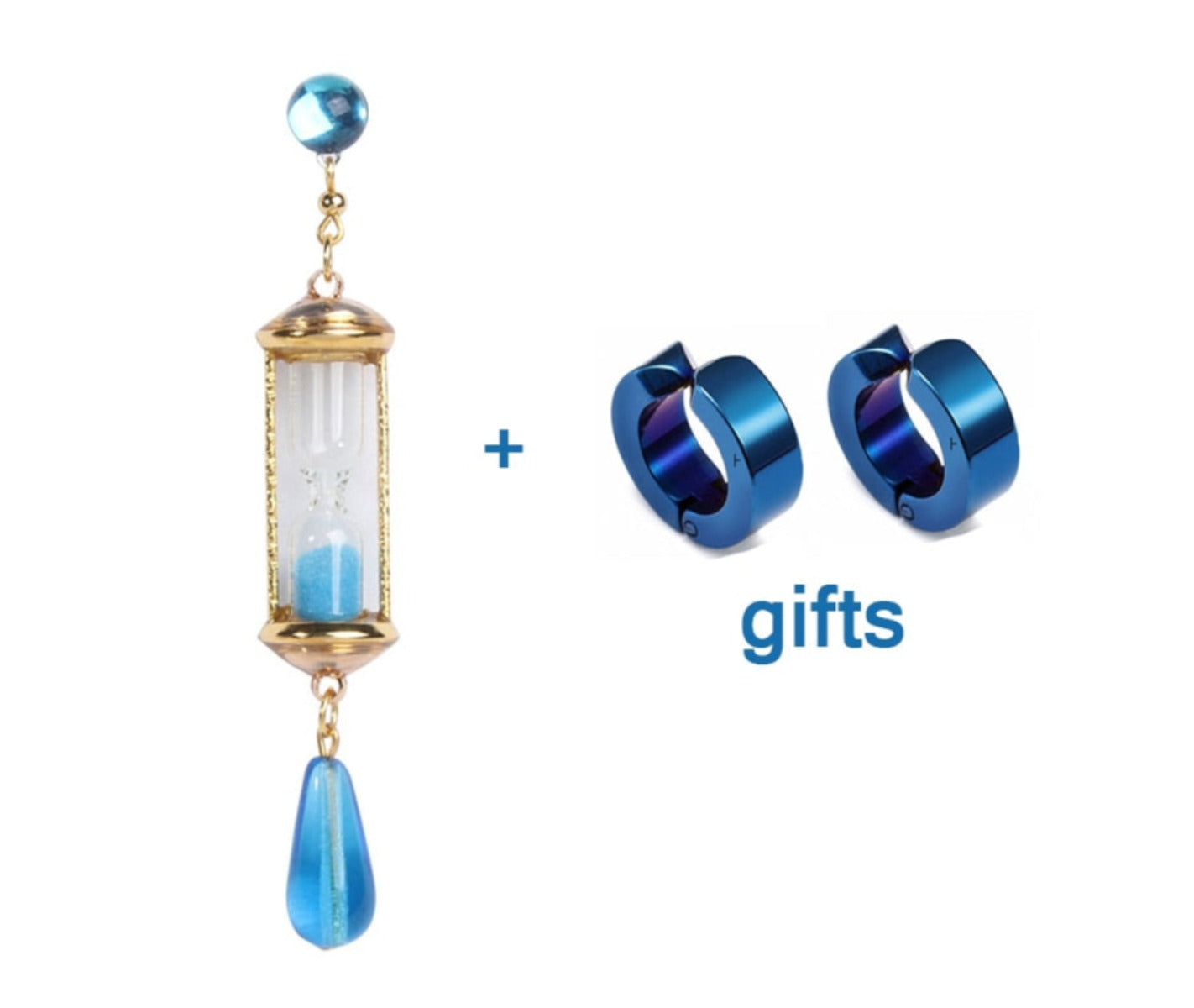 Anti-Allergic Anime The Case Study Of Vanitas Vanitas Blue Hourglass Drop Earrings - Afro Fashion Hive