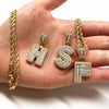 Cubic Zirconia Letters Pendant Iced Out Rock Candy Style Initial Charms Necklace - Afro Fashion Hive