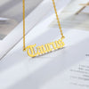 Gold Color Stainless Steel Old English Zodiac Sign Necklaces For Women Men - Afro Fashion Hive