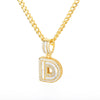 Cubic Zirconia Letters Pendant Iced Out Rock Candy Style Initial Charms Necklace - Afro Fashion Hive