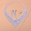 Women Hollow Crystal Luxury Tassel Rhinestone Bridal Jewelry Set - Afro Fashion Hive