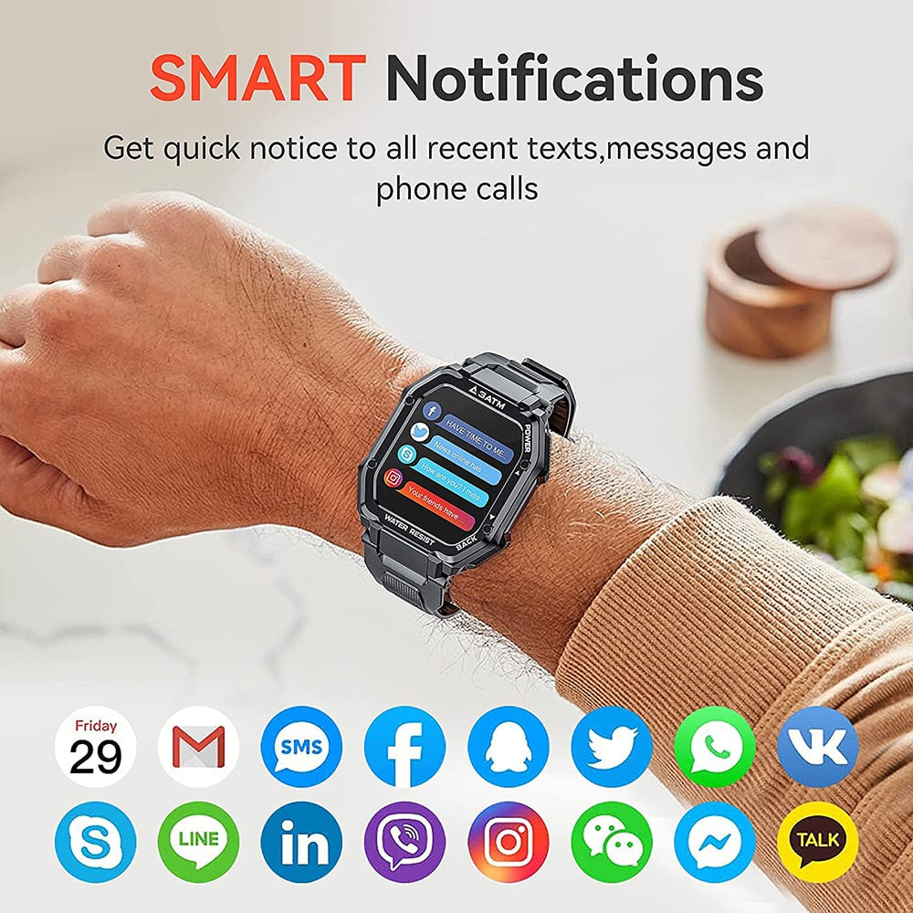 Waterproof IP68 Men Women Fitness Tracker Blood Pressure Monitor Smart Watch - Afro Fashion Hive