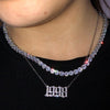 Women'S Stainless Steel Birth Year Number Charm Chain Necklace - Afro Fashion Hive