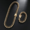 Bling Iced Out Crystal Cuban Prong Chain Rhinestone Zircon Necklace - Afro Fashion Hive