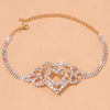 Double Heart Anklet Rhinestone Bling Love Foot Chain For Women - Afro Fashion Hive