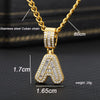 Cubic Zirconia Letters Pendant Iced Out Rock Candy Style Initial Charms Necklace - Afro Fashion Hive