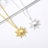 Stainless Steel Simple Sun Flower Pendant Necklace For Women Kid - Afro Fashion Hive