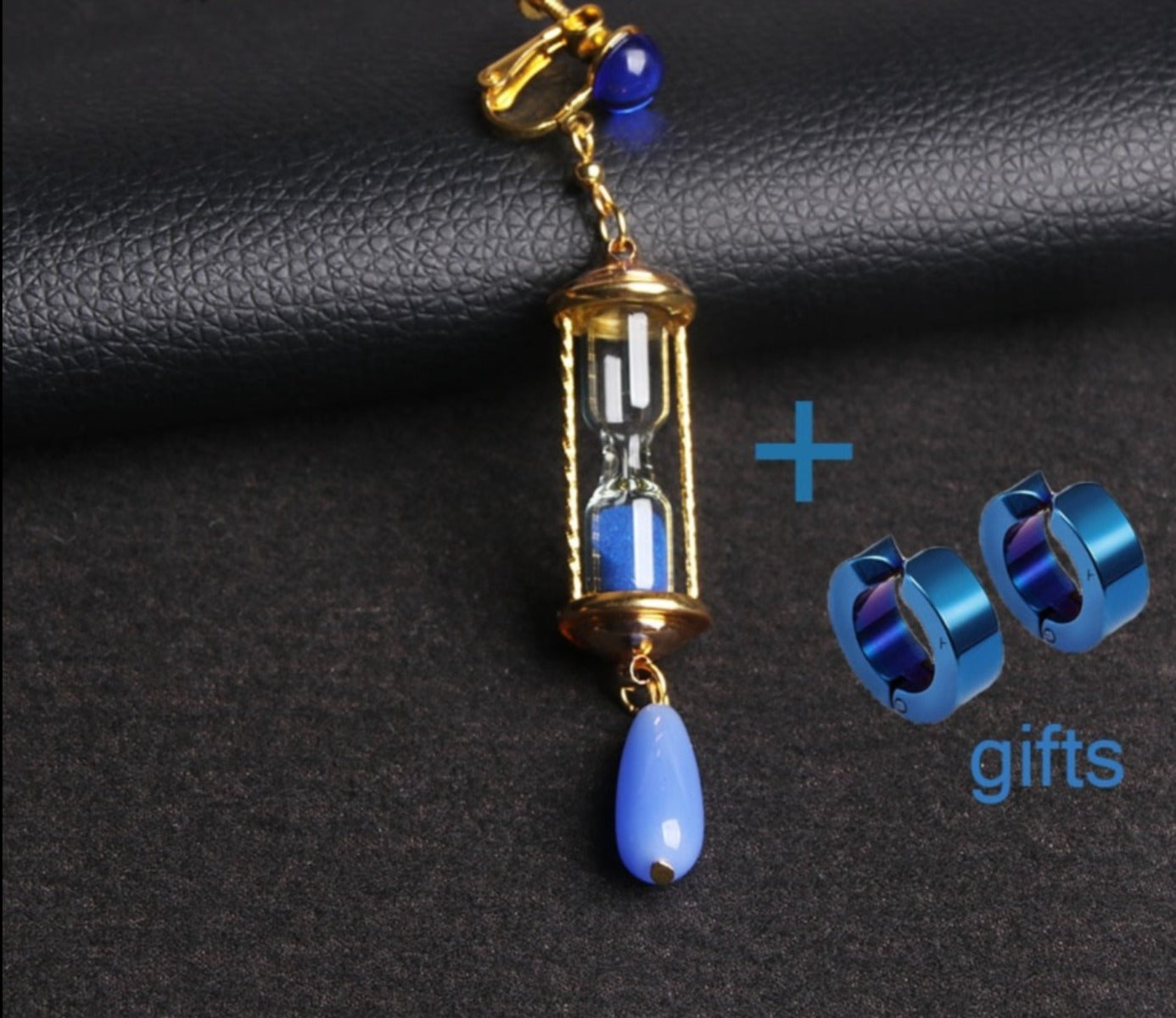 Anti-Allergic Anime The Case Study Of Vanitas Vanitas Blue Hourglass Drop Earrings - Afro Fashion Hive