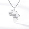 Women Men Stainless Steel Silver Color Hip-hop Style Africa Map Necklace