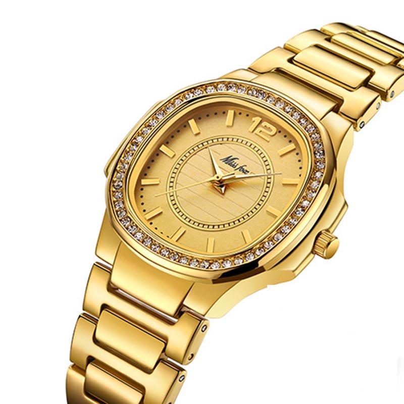 Women Geneva Designer Diamond Quartz Gold Wrist Watch - Afro Fashion Hive