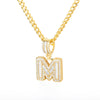 Cubic Zirconia Letters Pendant Iced Out Rock Candy Style Initial Charms Necklace - Afro Fashion Hive