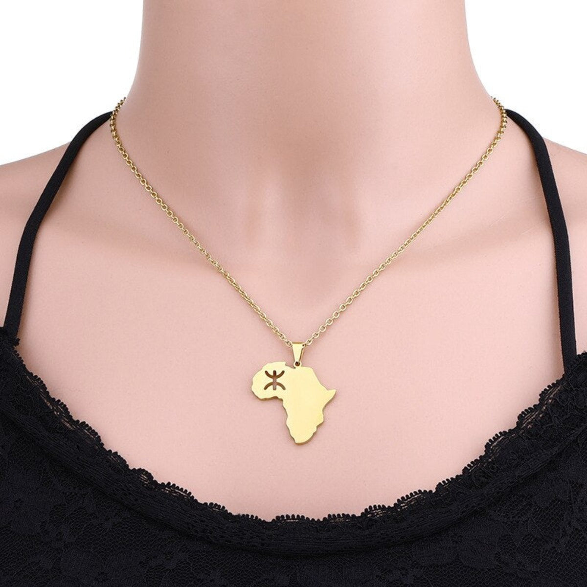 Women Stainless Steel Choker Charm Collars Pendant Necklace