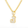 Cubic Zirconia Letters Pendant Iced Out Rock Candy Style Initial Charms Necklace - Afro Fashion Hive