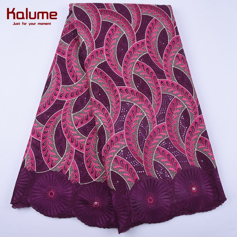 High Quality Nigerian Swiss Voile Lace Material African Cotton Lace Fabric