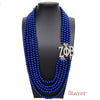 African Pearl Star Multilayer Statement Color Long Pearl Necklace