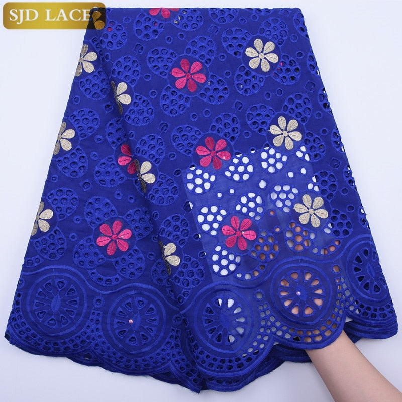 African Cheap High Quality Swiss Voile Lace Punch Cotton Lace Fabric - Afro Fashion Hive