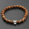 Men Women Natural Wood Onyx Meditation Prayer Bead Bracelet - Afro Fashion Hive