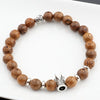 Men Women Natural Wood Onyx Meditation Prayer Bead Bracelet - Afro Fashion Hive