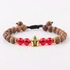 Men Women Natural Wood Onyx Meditation Prayer Bead Bracelet - Afro Fashion Hive