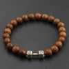 Men Women Natural Wood Onyx Meditation Prayer Bead Bracelet - Afro Fashion Hive