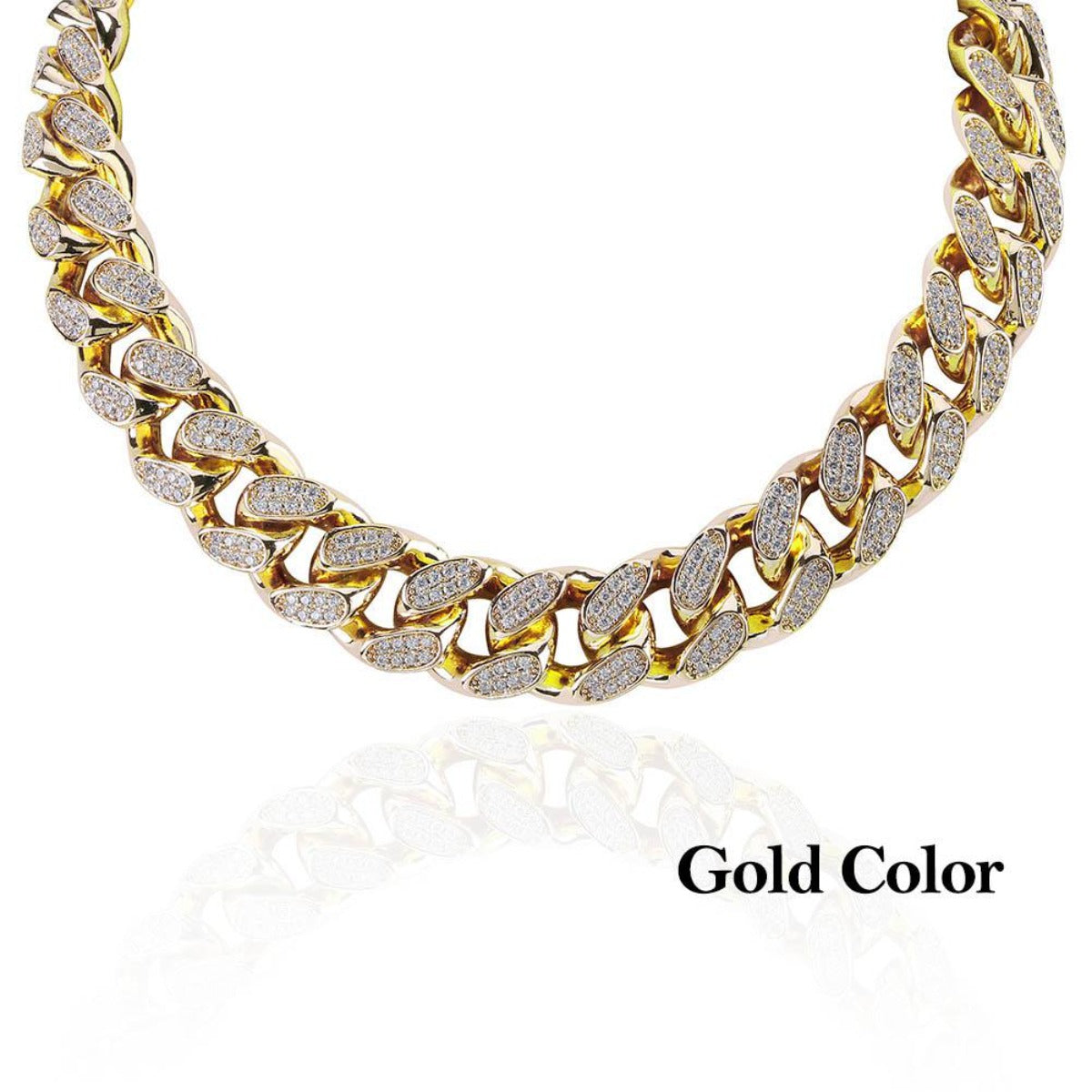 Men's 20Mm Heavy Iced Out Zircon Miami Cuban Link Choker Bling Necklace - Afro Fashion Hive