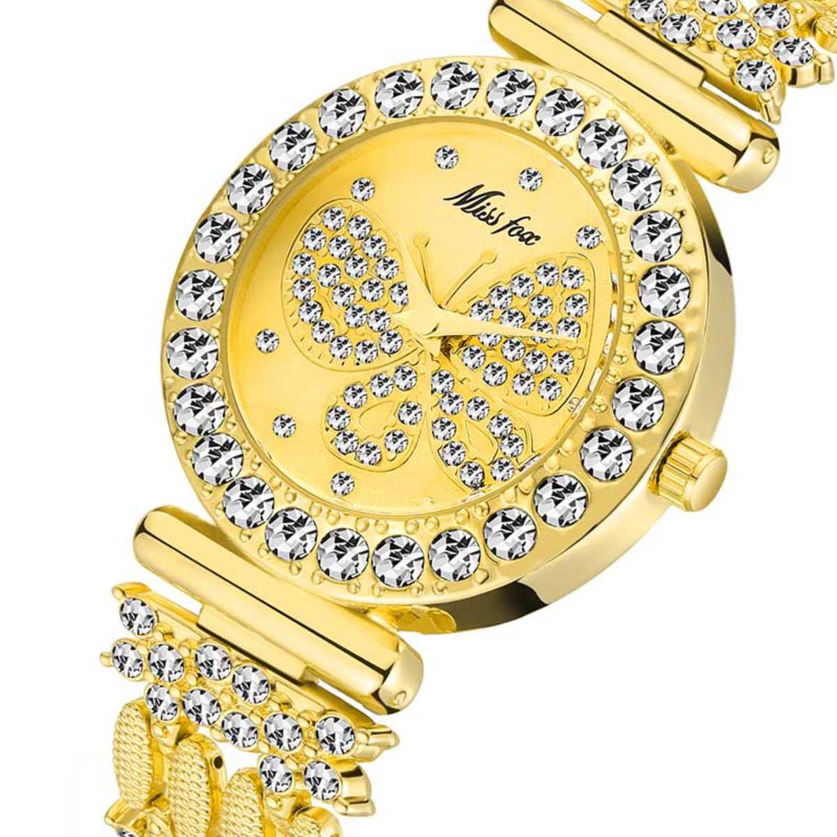 Waterproof Butterfly Women's Watch Luxury Brand Big Diamond Gold Watch - Afro Fashion Hive