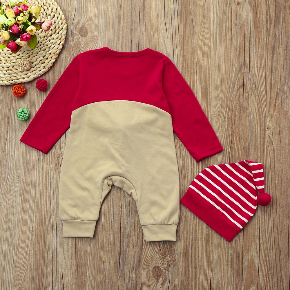 Deer Shape Long-Sleeved Hooded Romper Autumn Christmas Baby Romper - Afro Fashion Hive