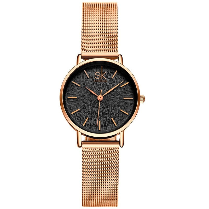 Women's Water Resistant Shock Resistant Golden Snap Luxury Bracelet Wrist Watch - Afro Fashion Hive