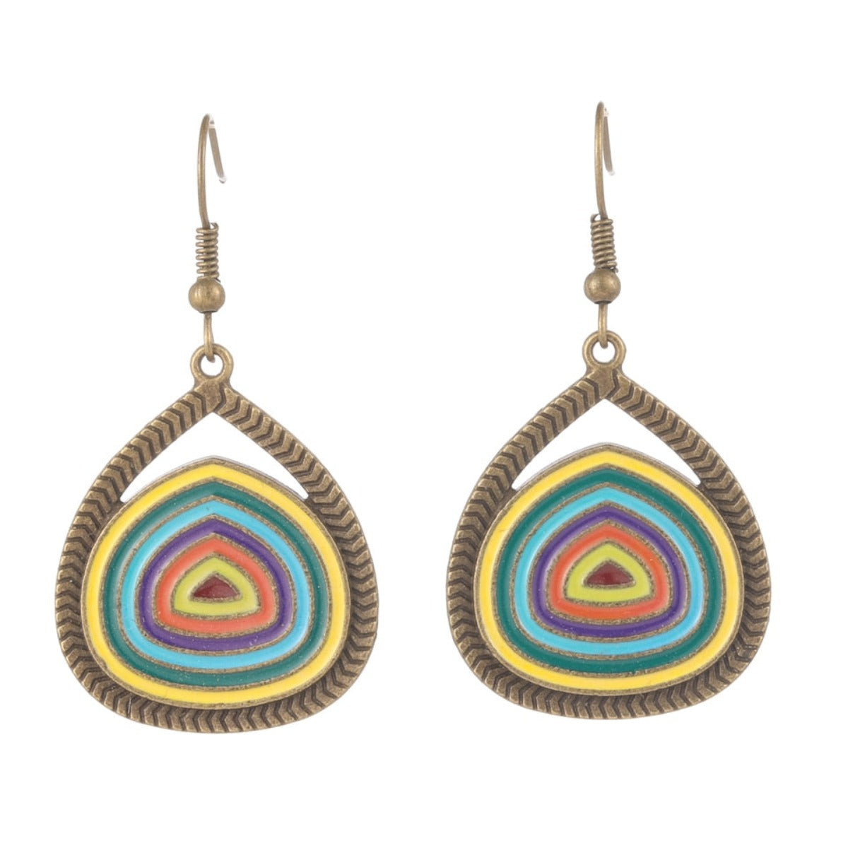 Women'S Bohemian Vintage Design Multicolor Round Pendant Earrings - Afro Fashion Hive