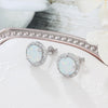 Classic 925 Sterling Silver Round White Pink Blue Opal Stud Earrings - Afro Fashion Hive