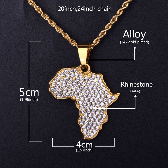 Women Men Bling Rhinestone Crystal Gold Color Hip Hop Chain Necklace