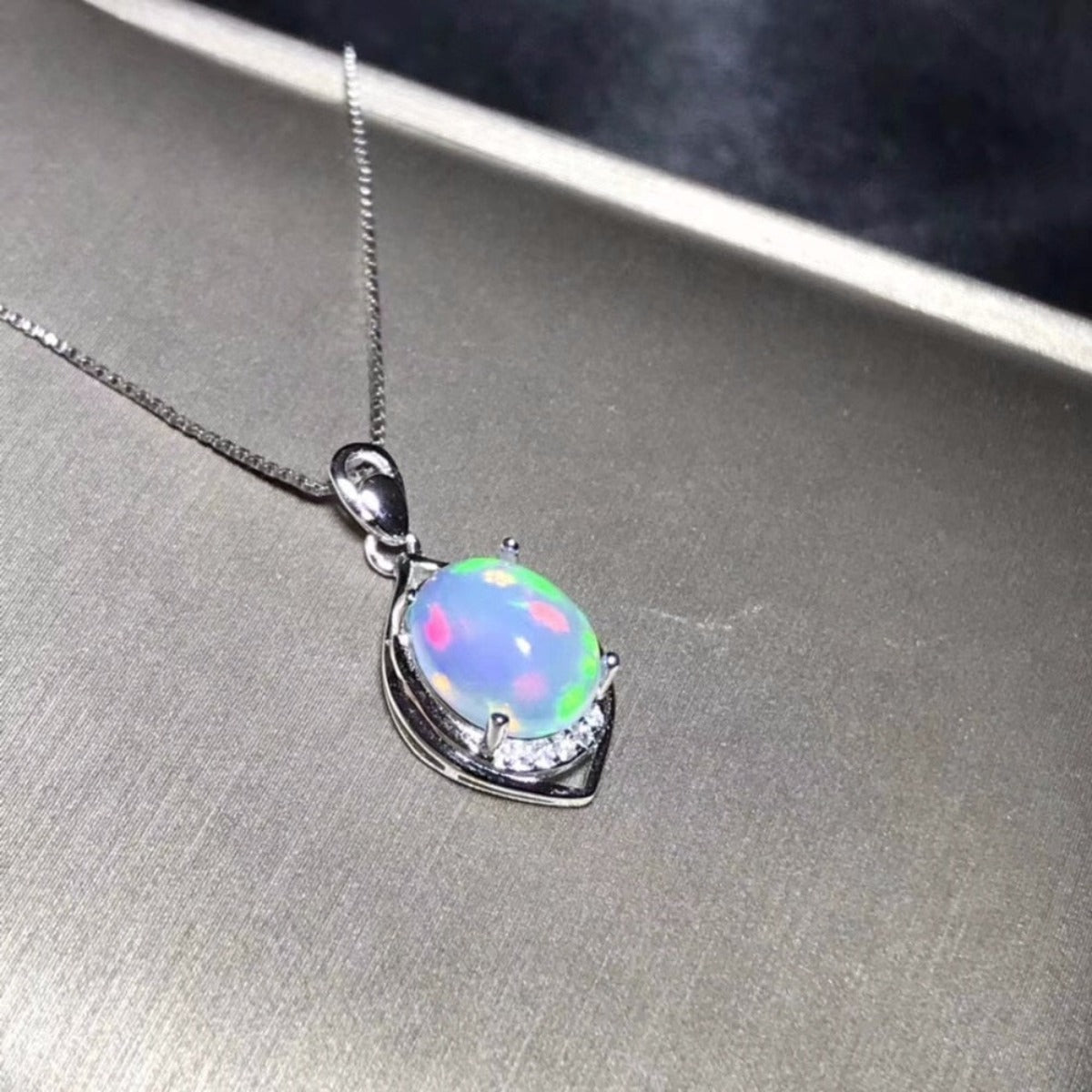 Australian Mining Area Natural Opal Color Changing Necklace - Afro Fashion Hive