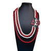 African Pearl Star Multilayer Statement Color Long Pearl Necklace