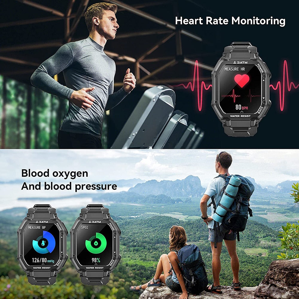 Waterproof IP68 Men Women Fitness Tracker Blood Pressure Monitor Smart Watch - Afro Fashion Hive