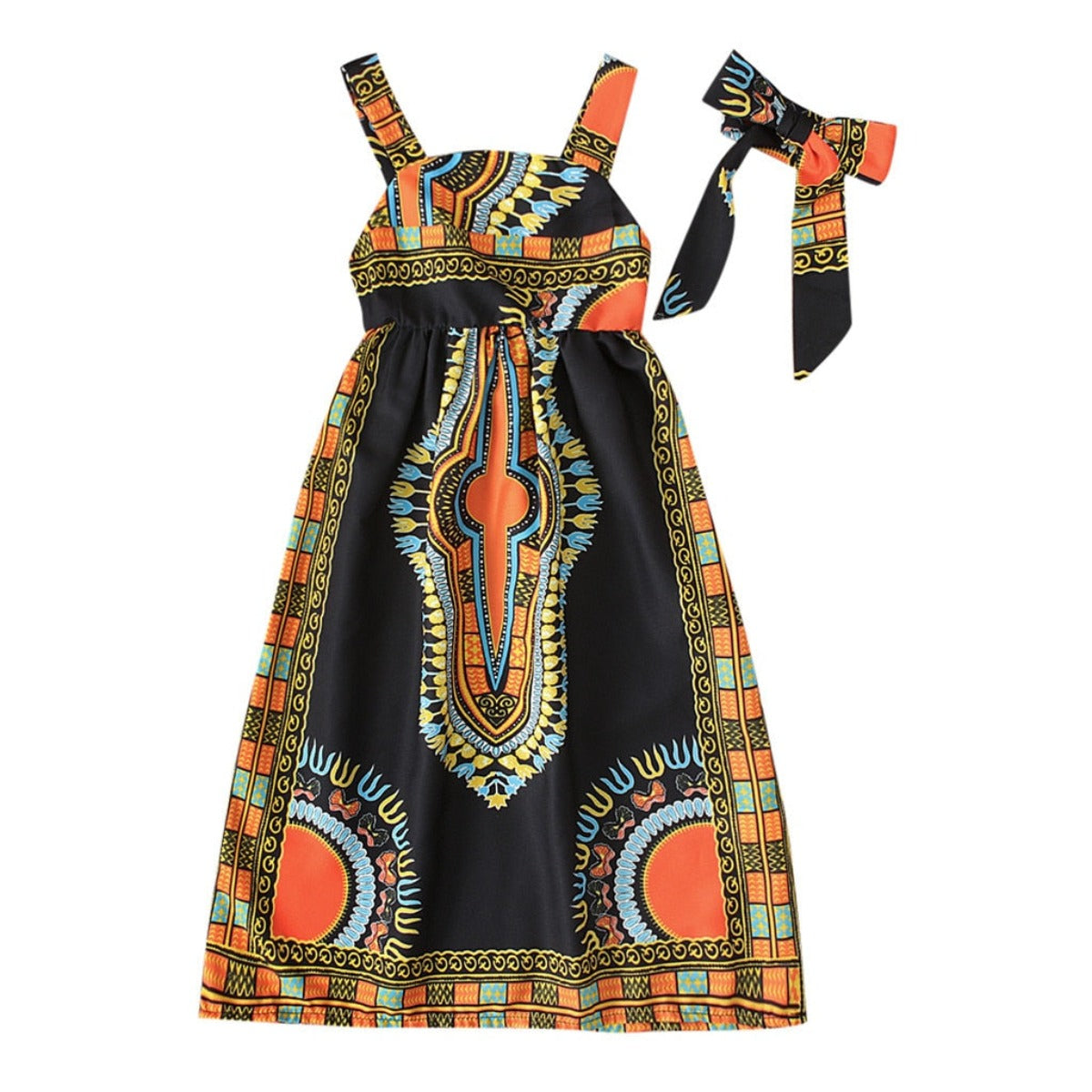 Baby Dashiki African Nation Printed Backless Sleeveless Clothes Set - Afro Fashion Hive