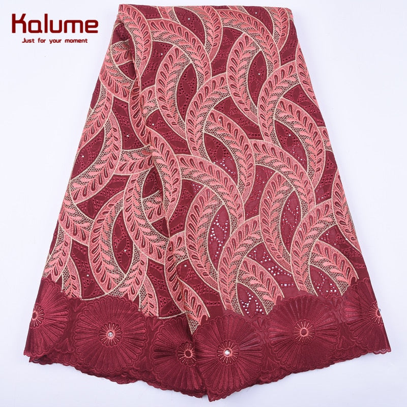 High Quality Nigerian Swiss Voile Lace Material African Cotton Lace Fabric