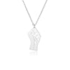 Women Stainless Steel Silver Color African Fist Symbol Pendant Necklace