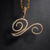 Cursive Letters Name Pendant & Iced Out Cubic Zircon Gold Silver Color Necklace - Afro Fashion Hive