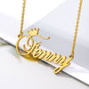 Stainless Steel Custom Name Necklace For Women With Crown - Afro Fashion Hive