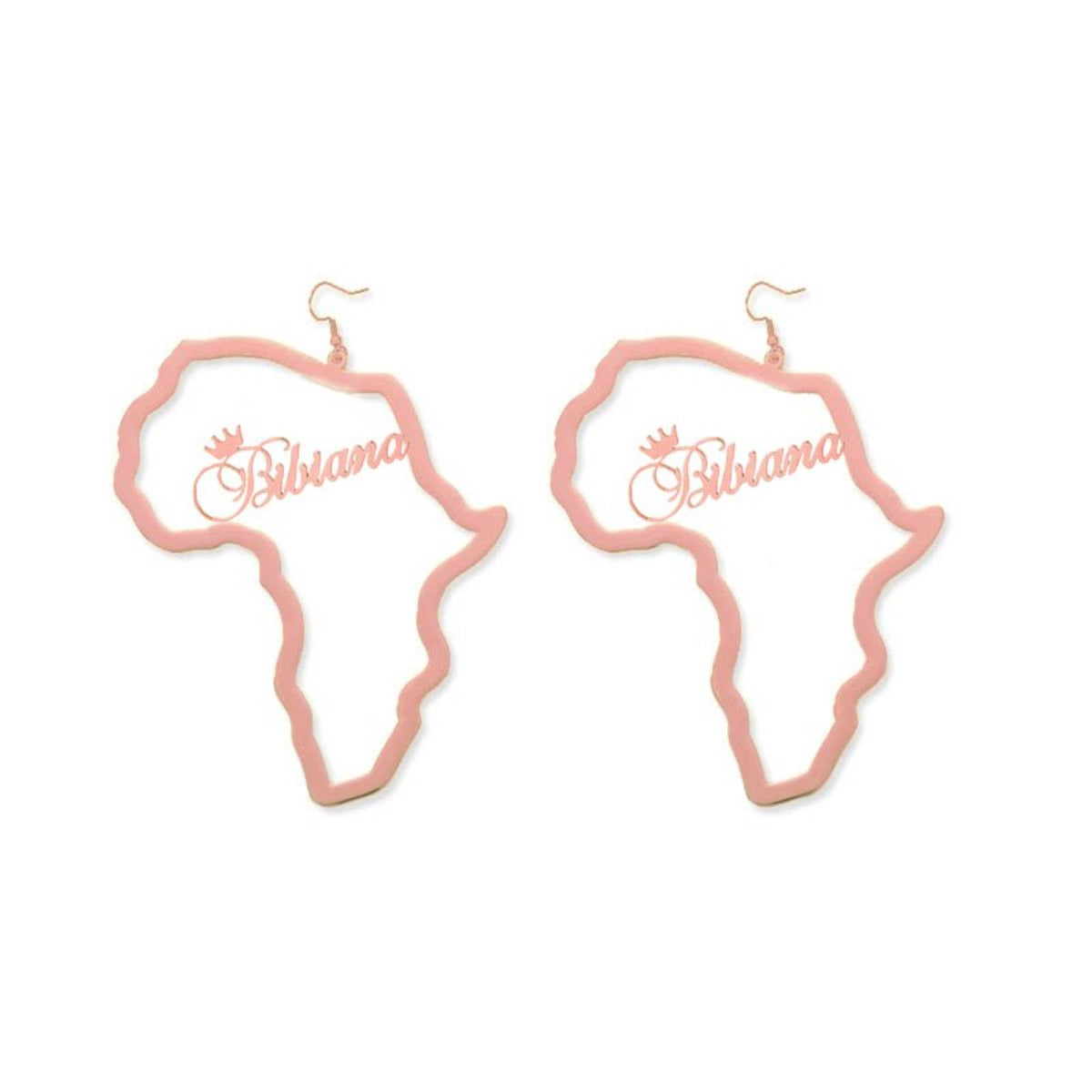 Stainless Steel Customized African Map Gold Color Punk Earring For Women - Afro Fashion Hive